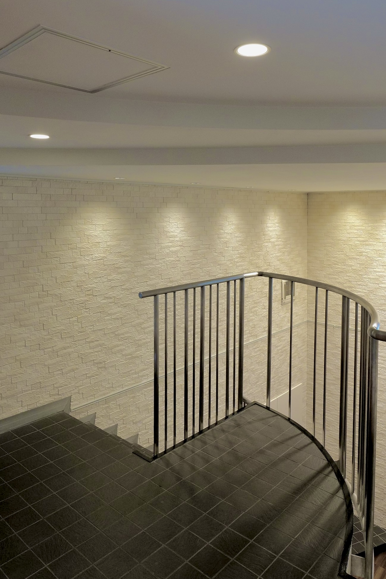 Mezzanine looking down into the basement